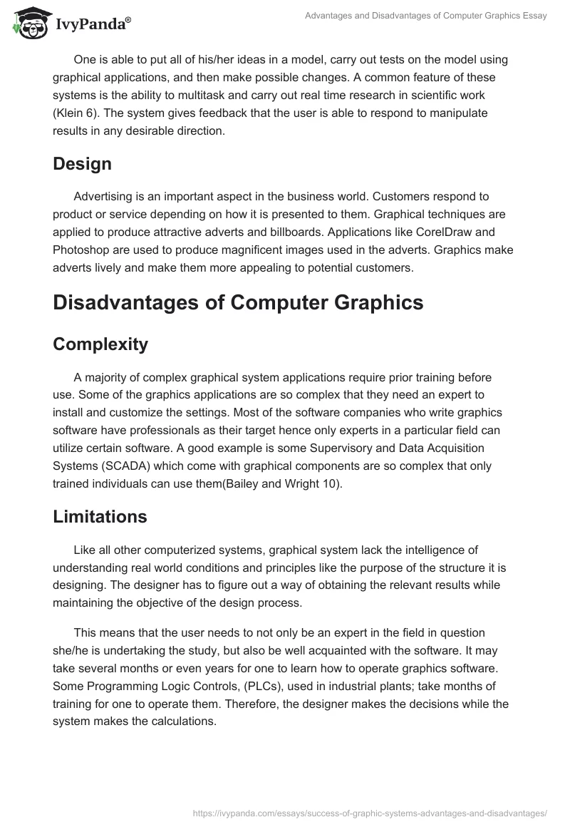 Advantages and Disadvantages of Computer Graphics Essay. Page 3