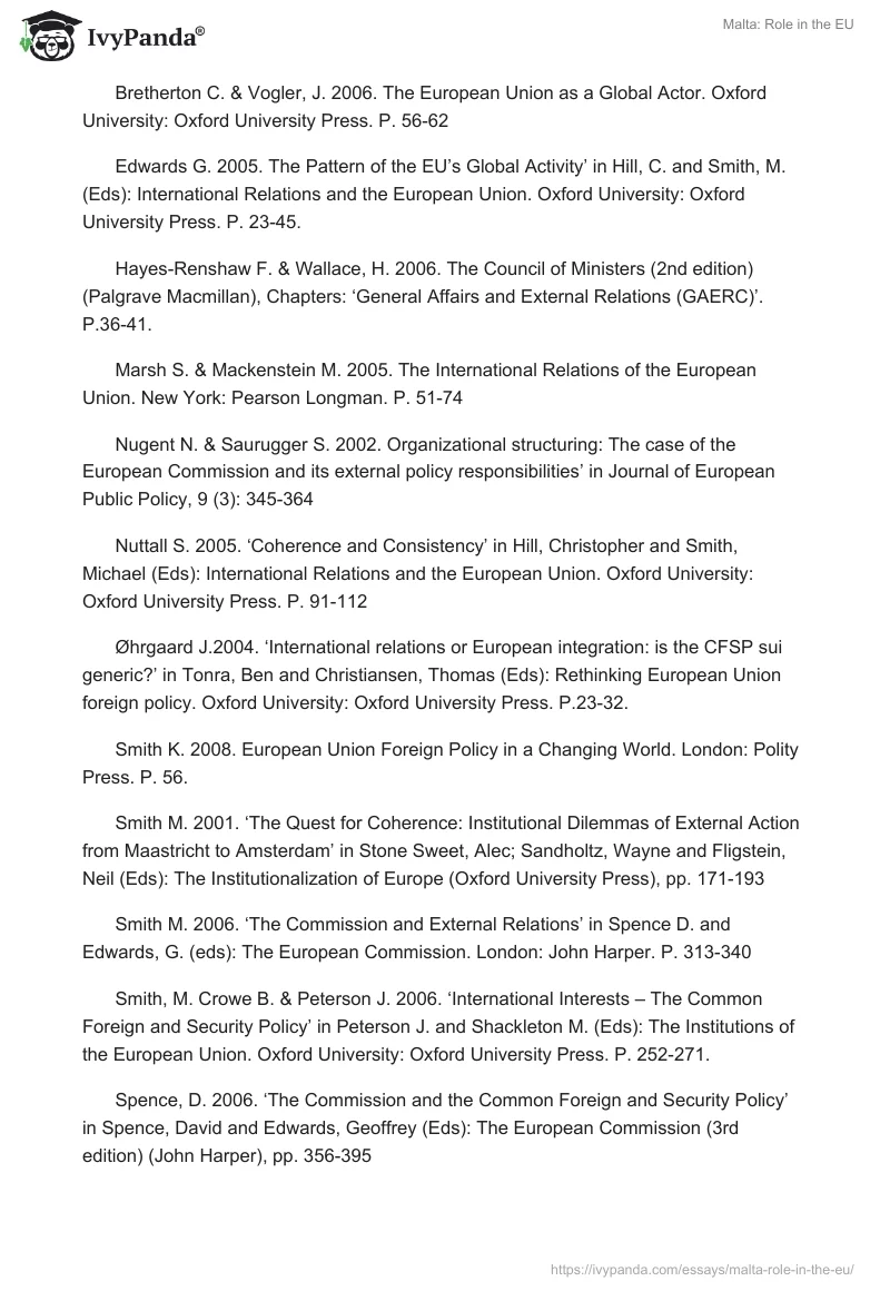 Malta: Role in the EU. Page 5