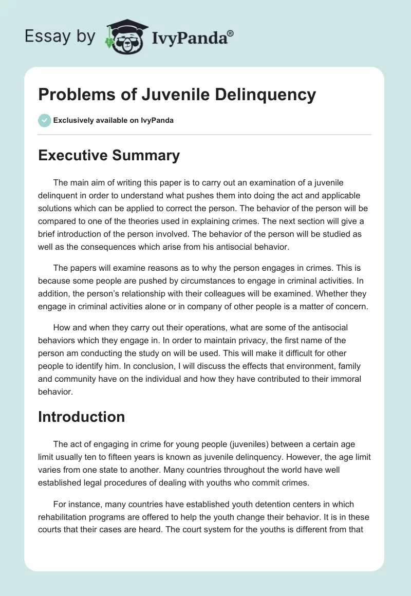 Problems of Juvenile Delinquency. Page 1