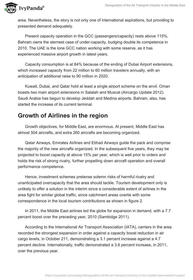 Deregulation of the Air Transport Industry in the Middle East. Page 3