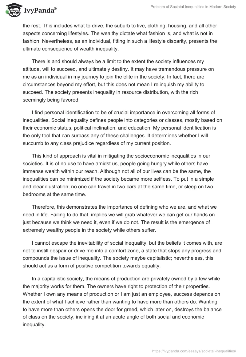 Problem of Societal Inequalities in Modern Society. Page 2