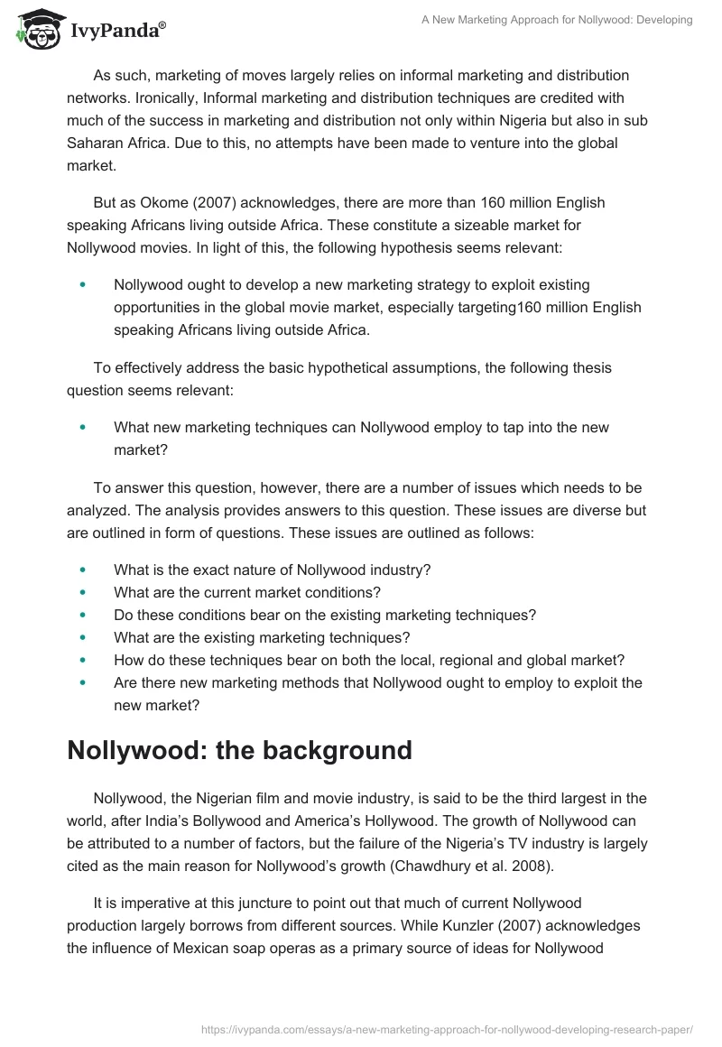 A New Marketing Approach for Nollywood: Developing. Page 2