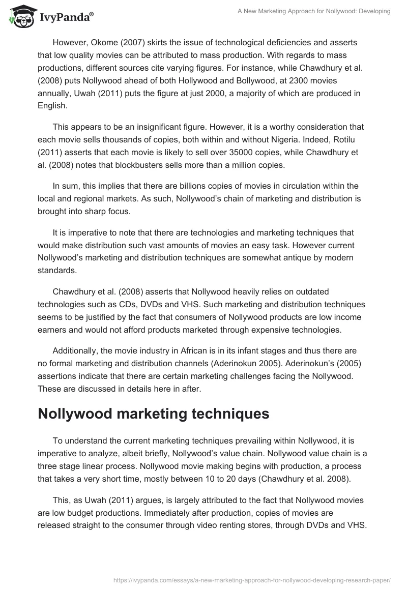 A New Marketing Approach for Nollywood: Developing. Page 4