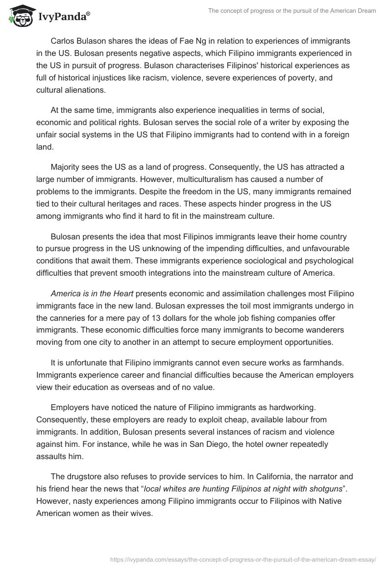 The Concept of Progress or the Pursuit of the American Dream. Page 3