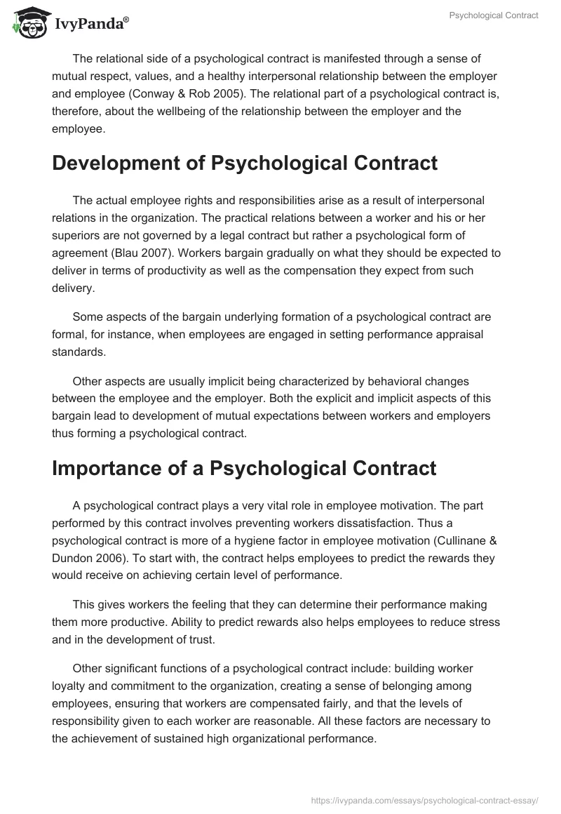 Psychological Contract. Page 2