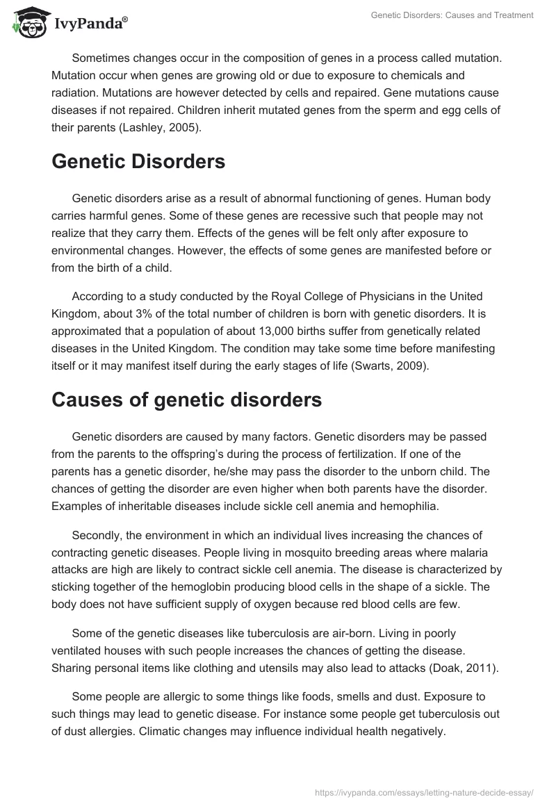 Genetic Disorders: Causes and Treatment. Page 2