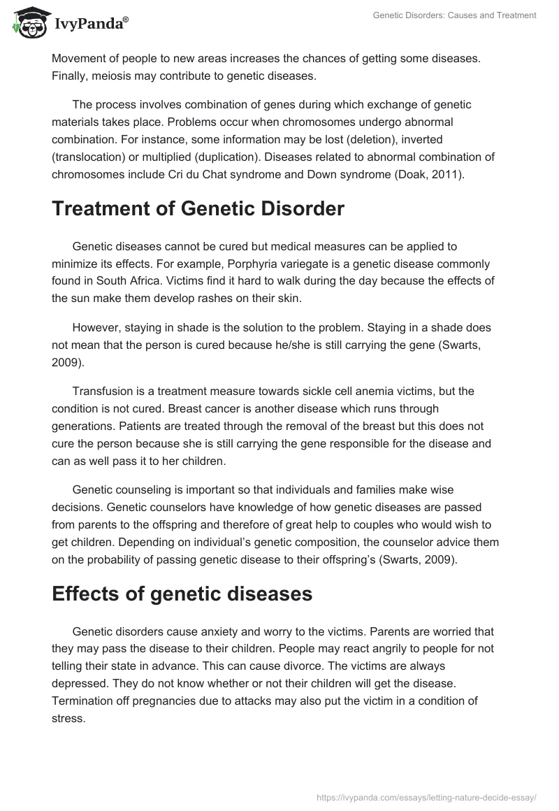 Genetic Disorders: Causes and Treatment. Page 3