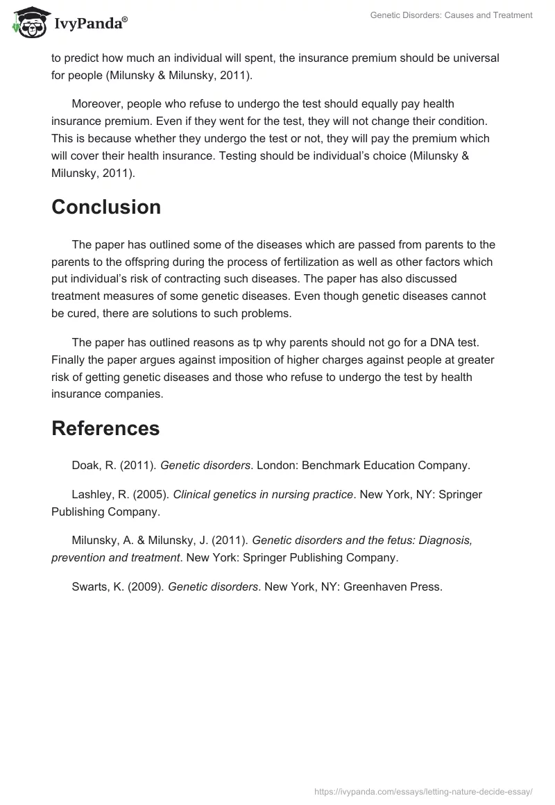 Genetic Disorders: Causes and Treatment. Page 5