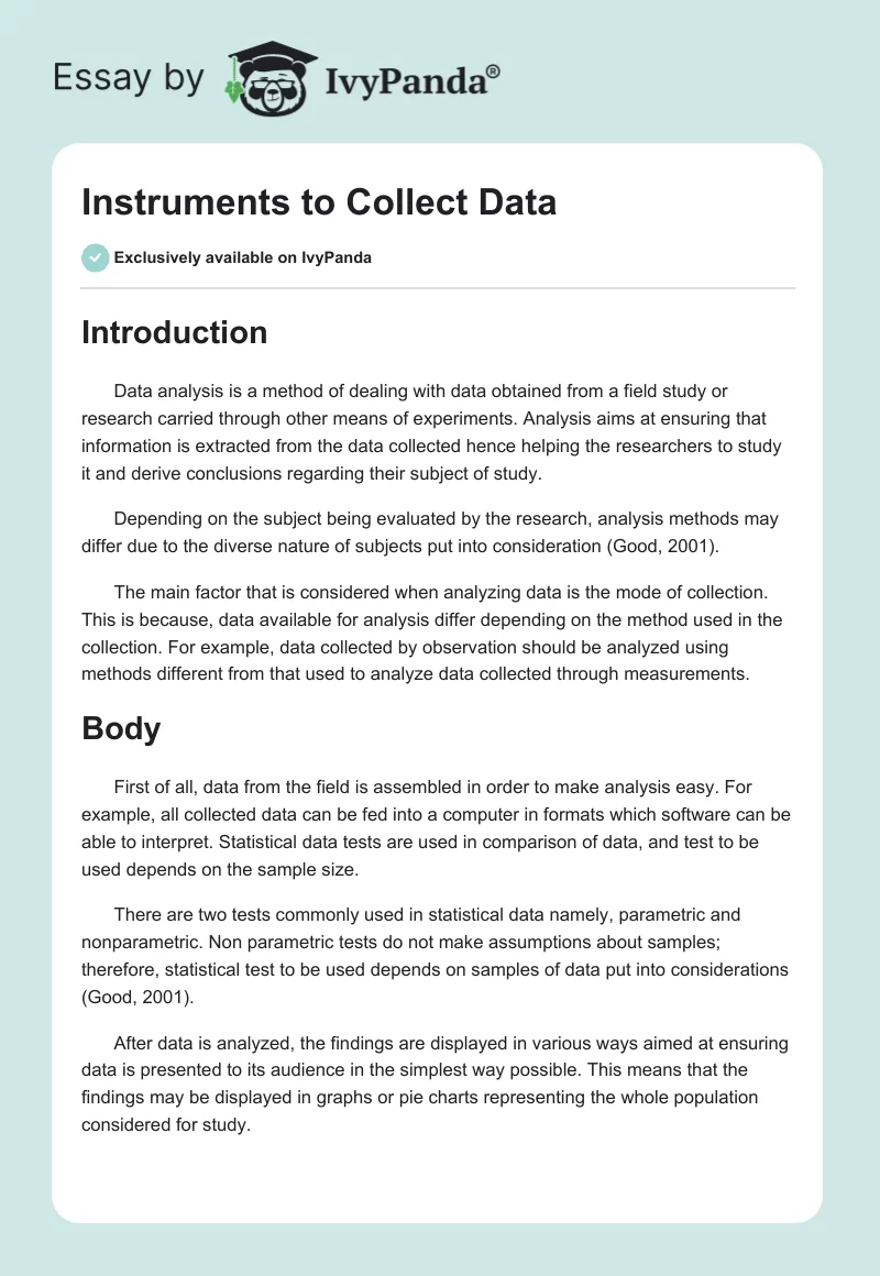Instruments to Collect Data. Page 1