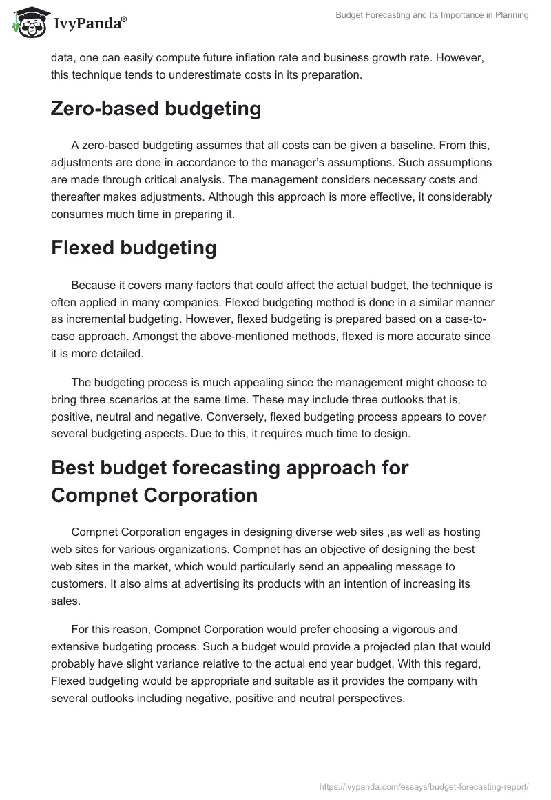 Budget Forecasting and Its Importance in Planning. Page 2