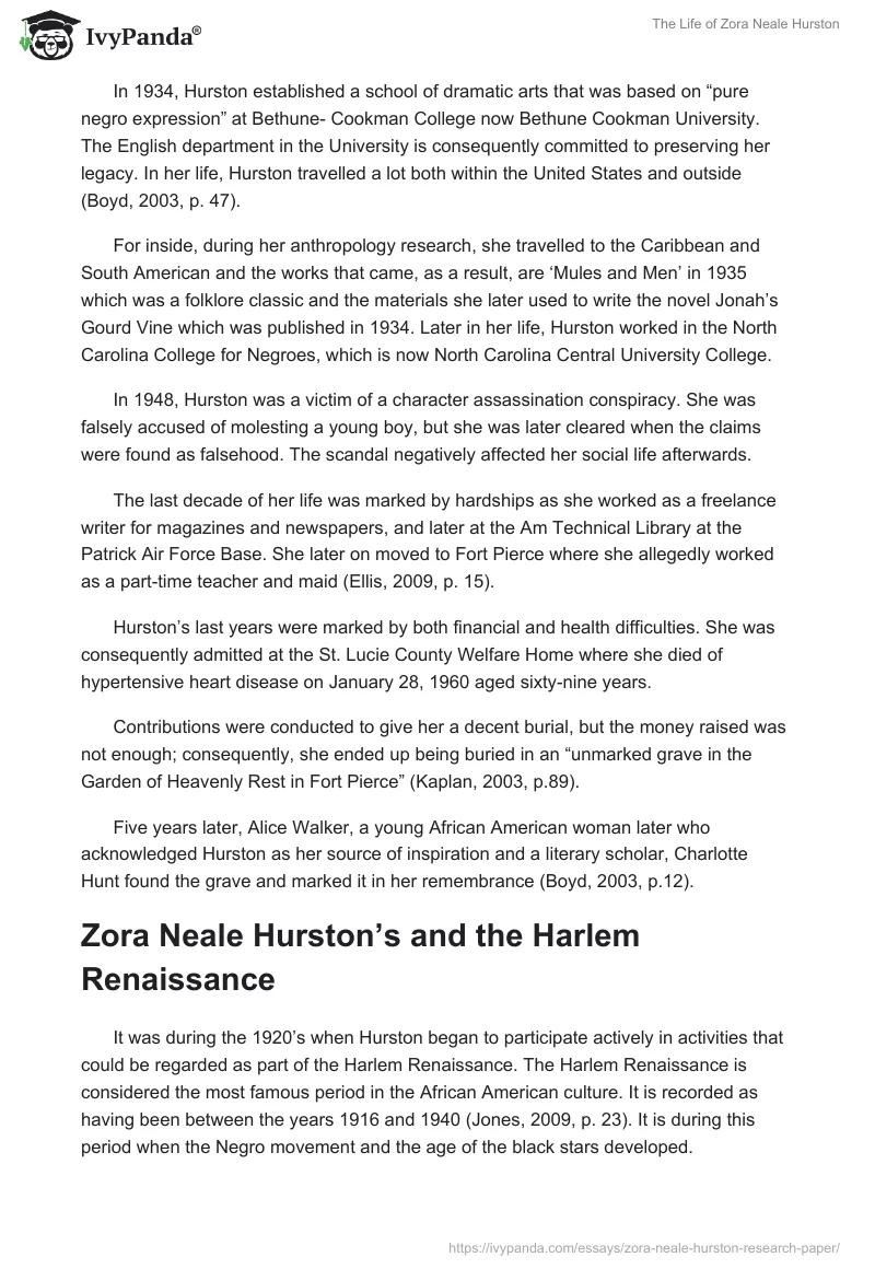 The Life of Zora Neale Hurston. Page 3