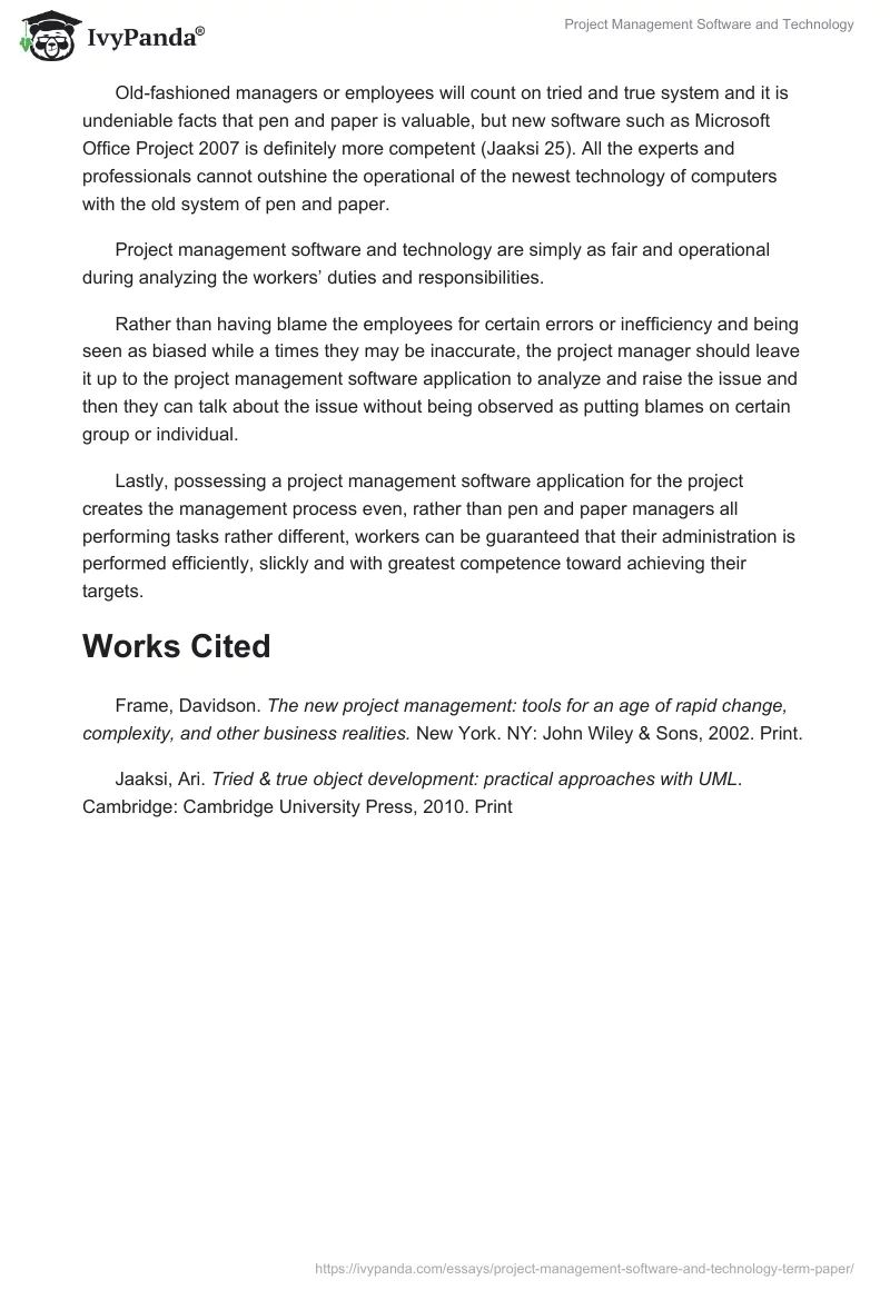 Project Management Software and Technology. Page 3