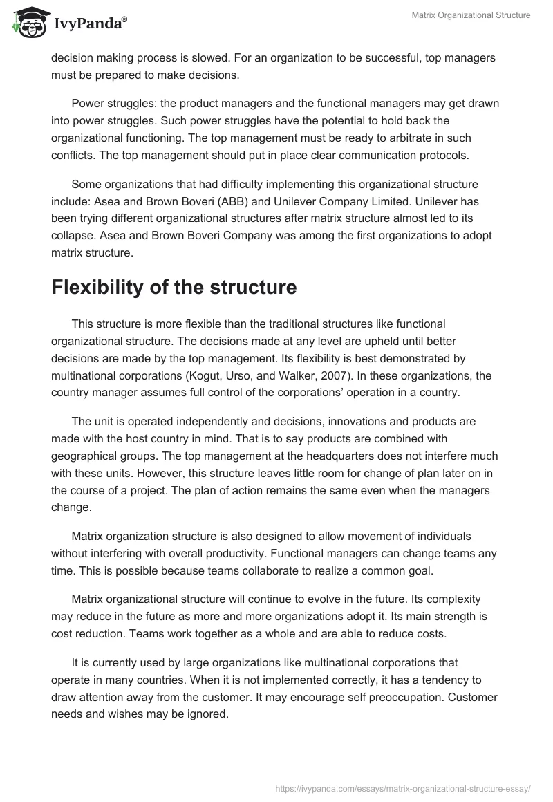 Matrix Organizational Structure. Page 4