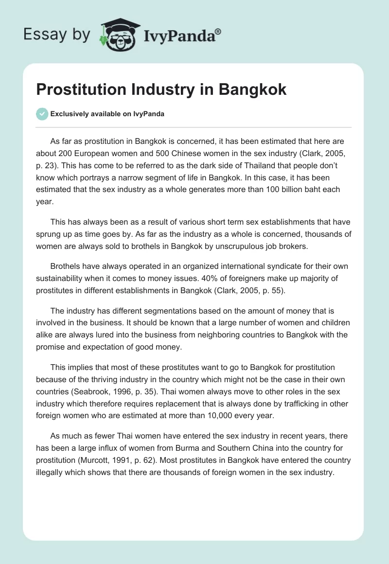 Prostitution Industry in Bangkok. Page 1