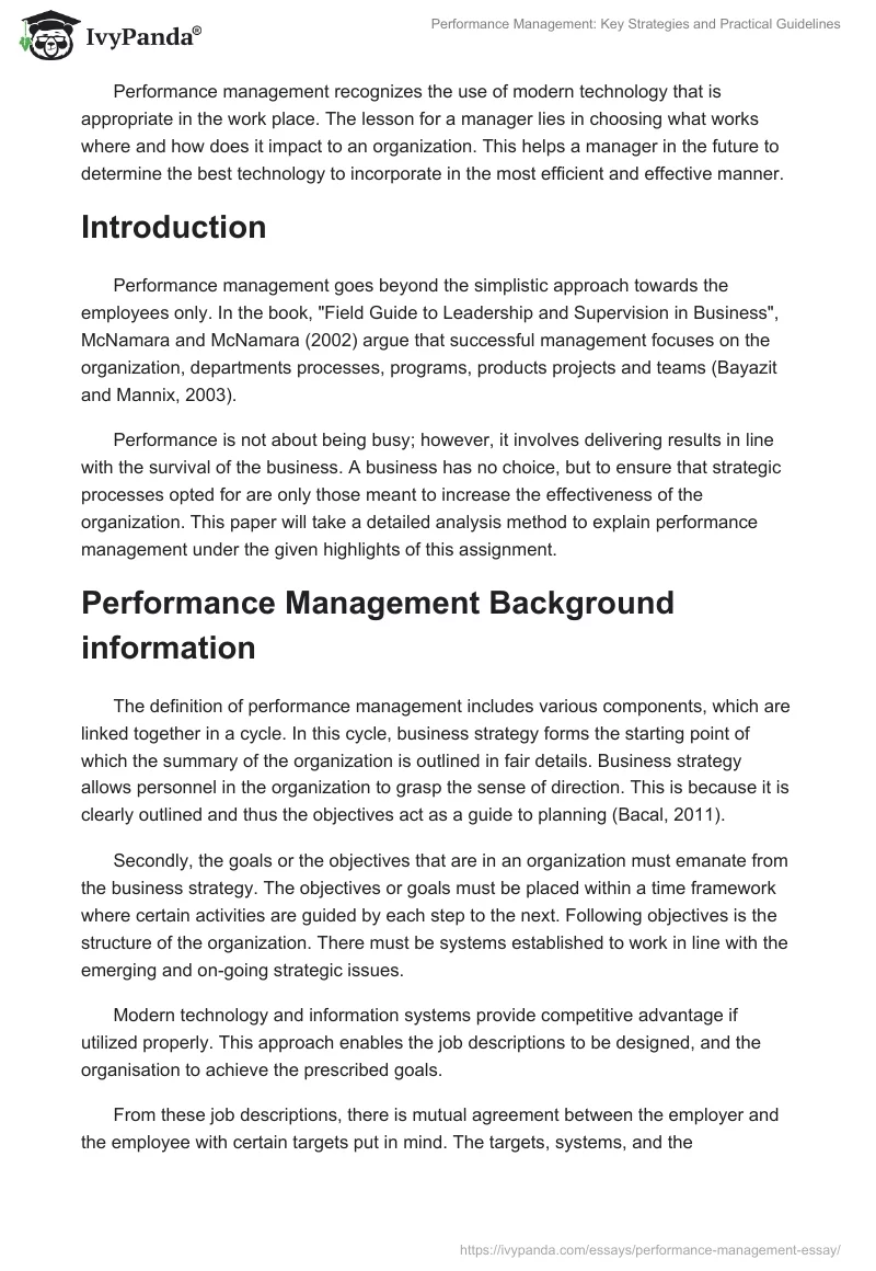 Performance Management: Key Strategies and Practical Guidelines. Page 2