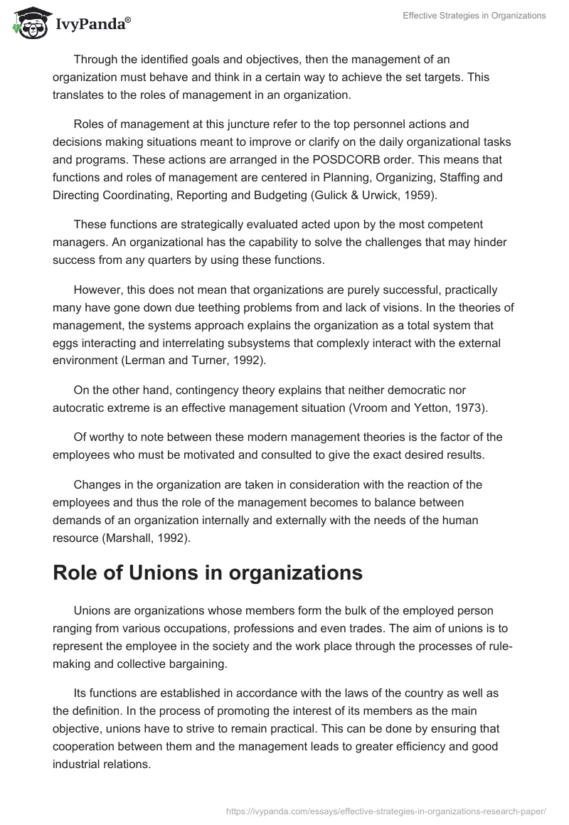 Effective Strategies in Organizations. Page 2
