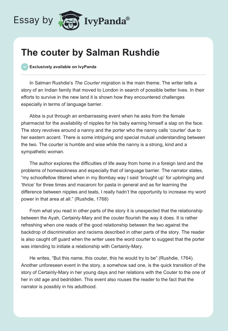 The Couter by Salman Rushdie. Page 1