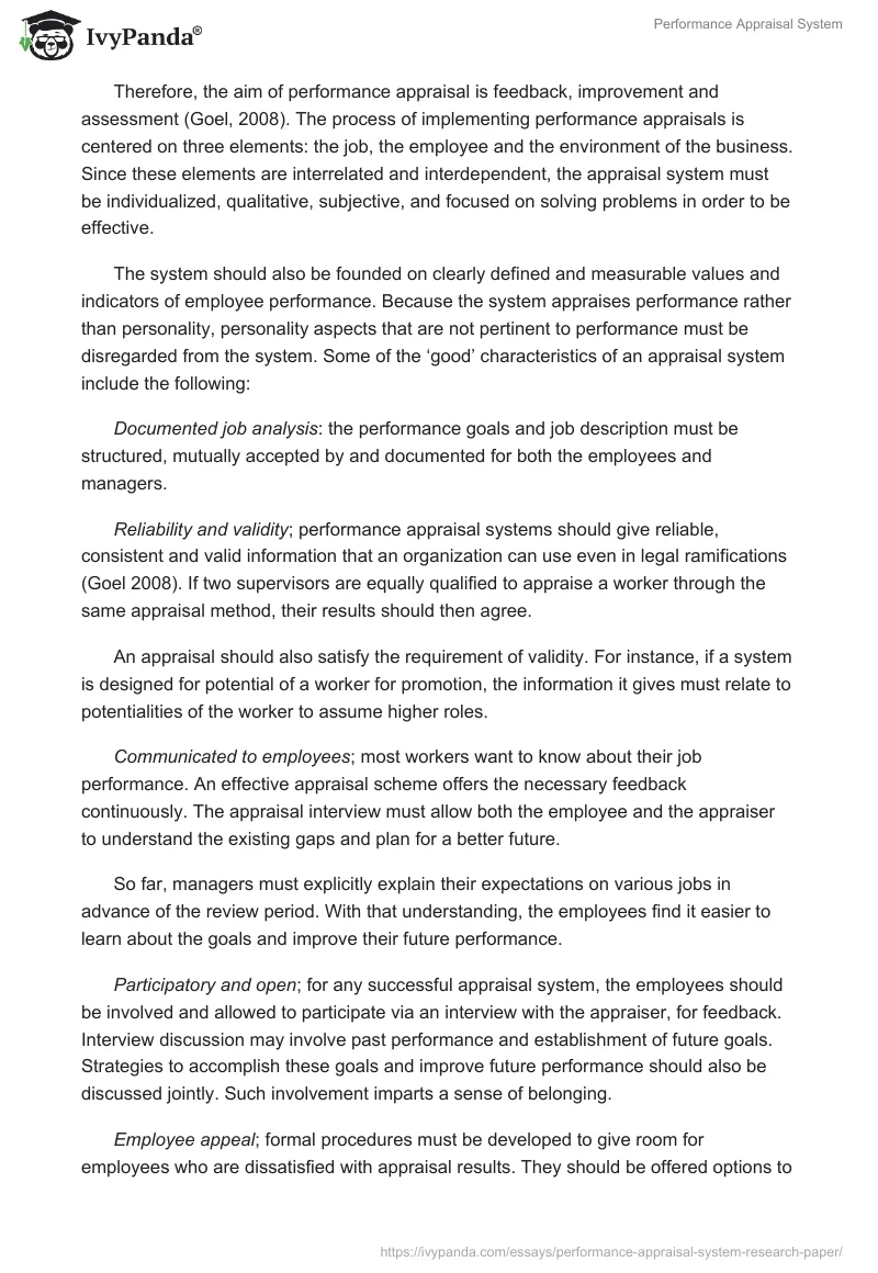 Performance Appraisal System. Page 2
