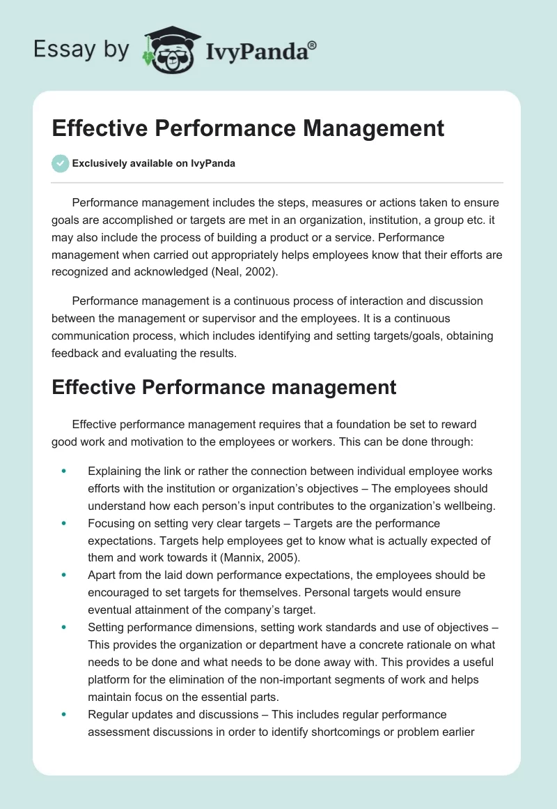 Effective Performance Management. Page 1