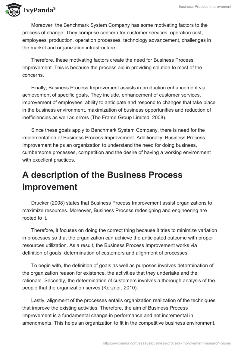 Business Process Improvement. Page 2