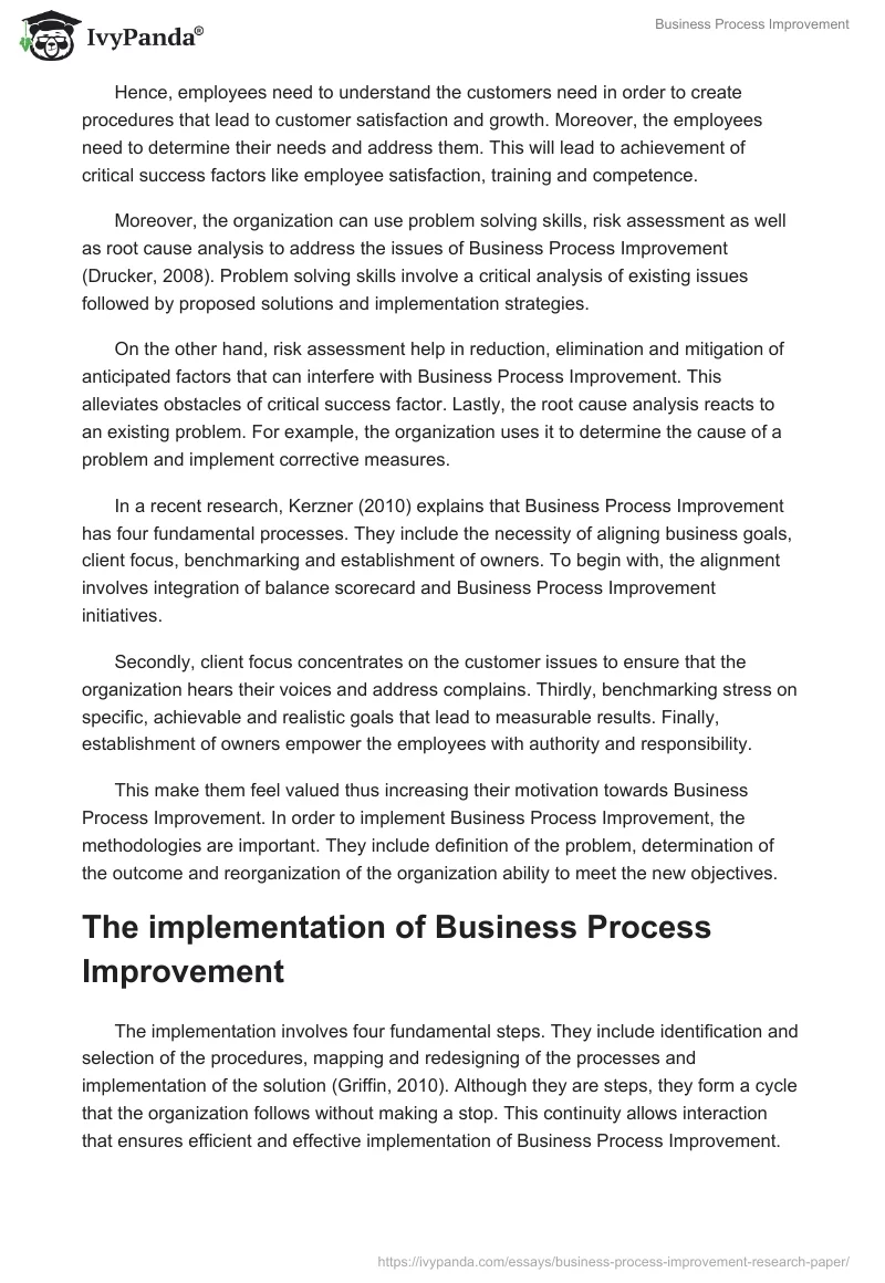 Business Process Improvement. Page 4