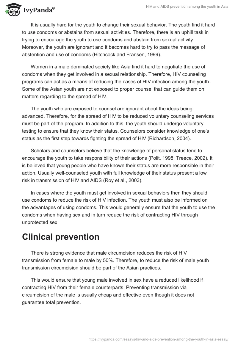 HIV and AIDS Prevention Among the Youth in Asia. Page 5