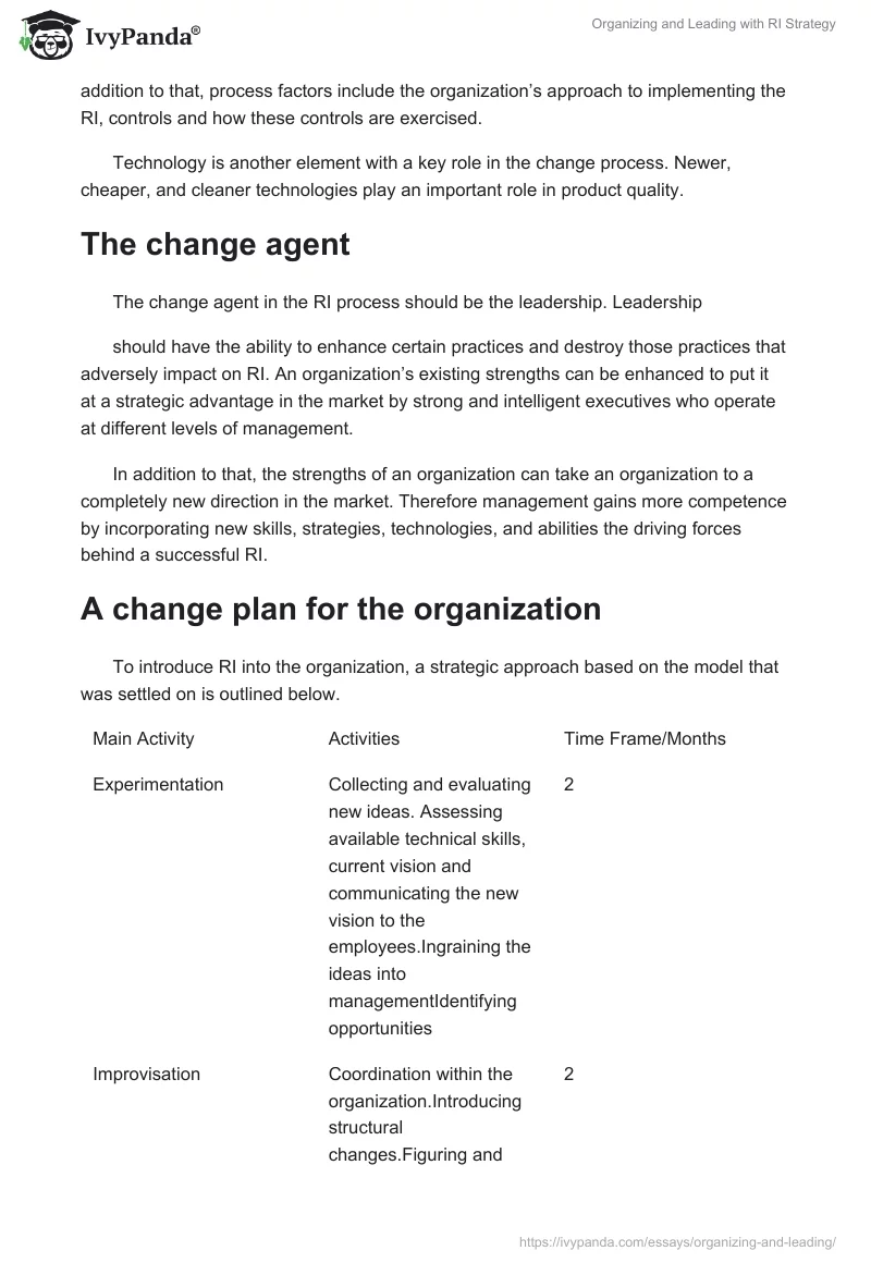 Organizing and Leading with RI Strategy. Page 2