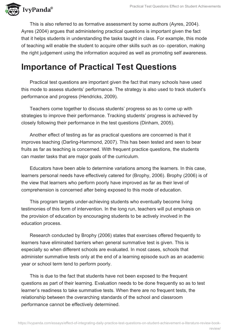 Practical Test Questions Effect on Student Achievements. Page 2