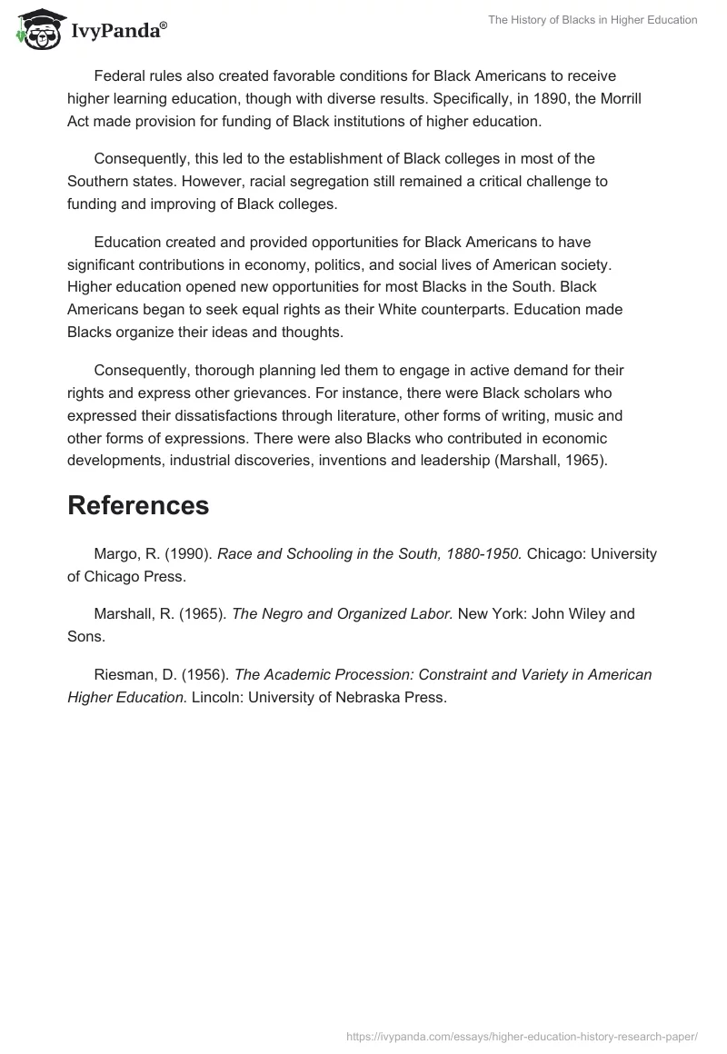 The History of Blacks in Higher Education. Page 3