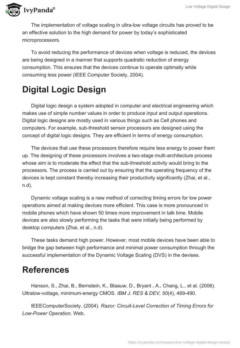 Low Voltage Digital Design. Page 2