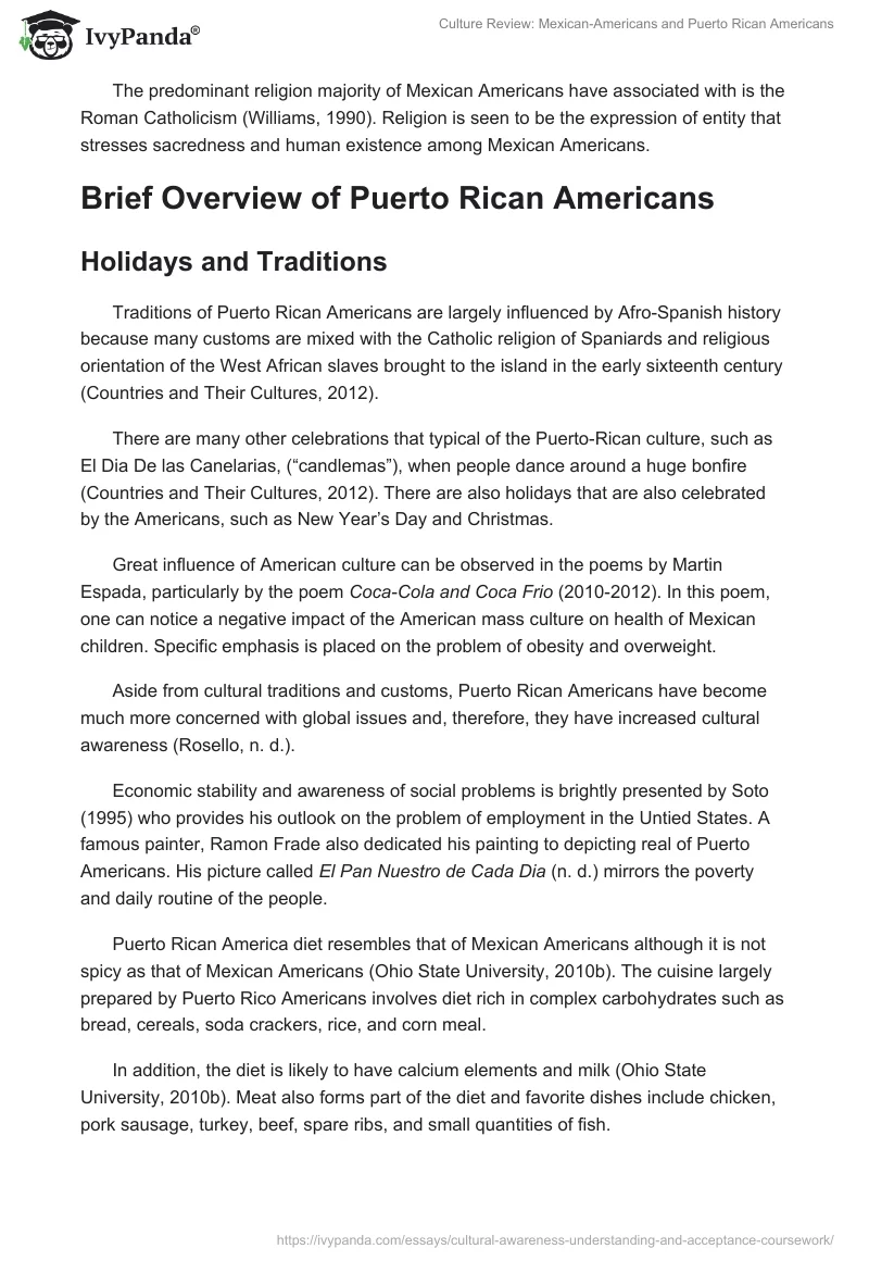 Culture Review: Mexican-Americans and Puerto Rican Americans. Page 4