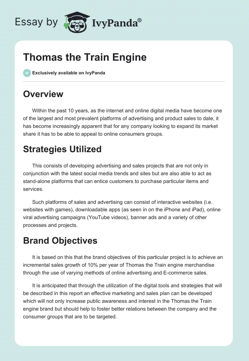 Thomas the Train Engine. Page 1