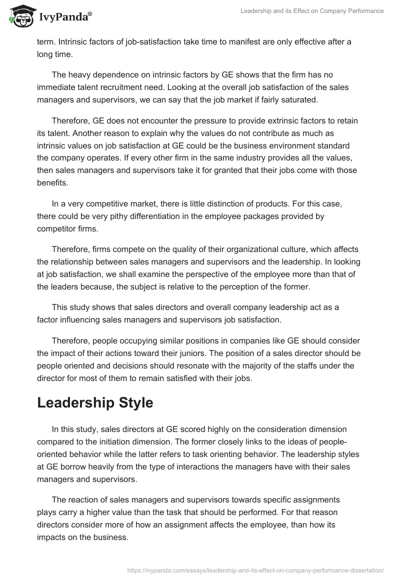 Leadership and Its Effect on Company Performance. Page 3