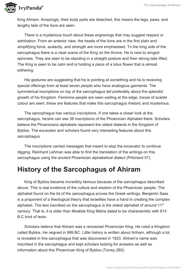 The Sarcophagus of Ahiram. Page 2