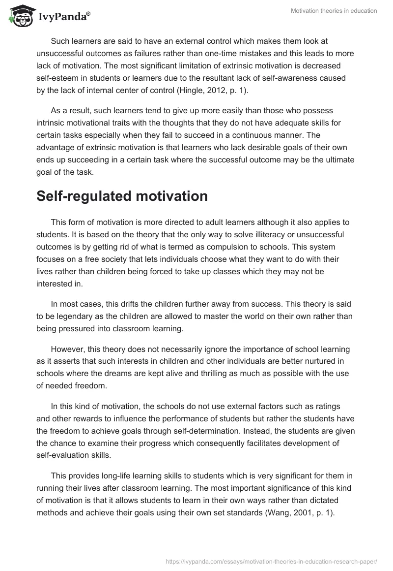 Motivation Theories in Education. Page 3