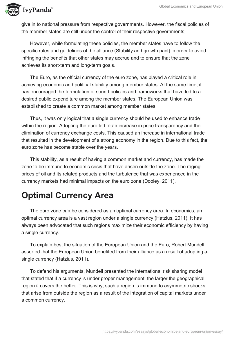 Global Economics and European Union. Page 3
