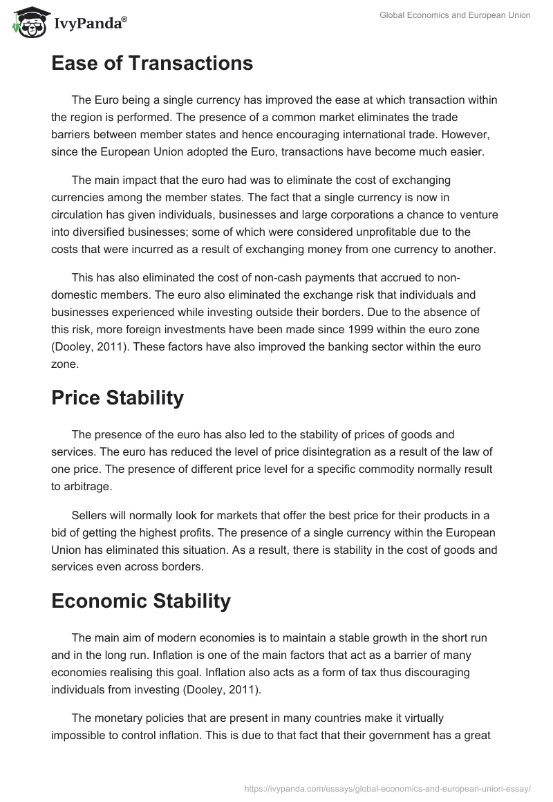 Global Economics and European Union. Page 4