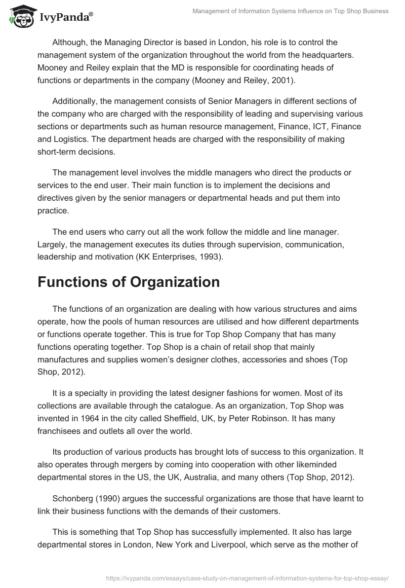 Management of Information Systems Influence on Top Shop Business. Page 2