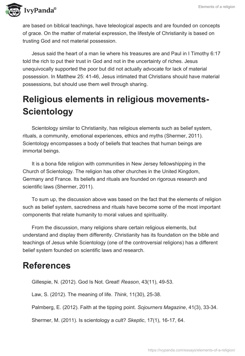 Elements of a Religion. Page 3