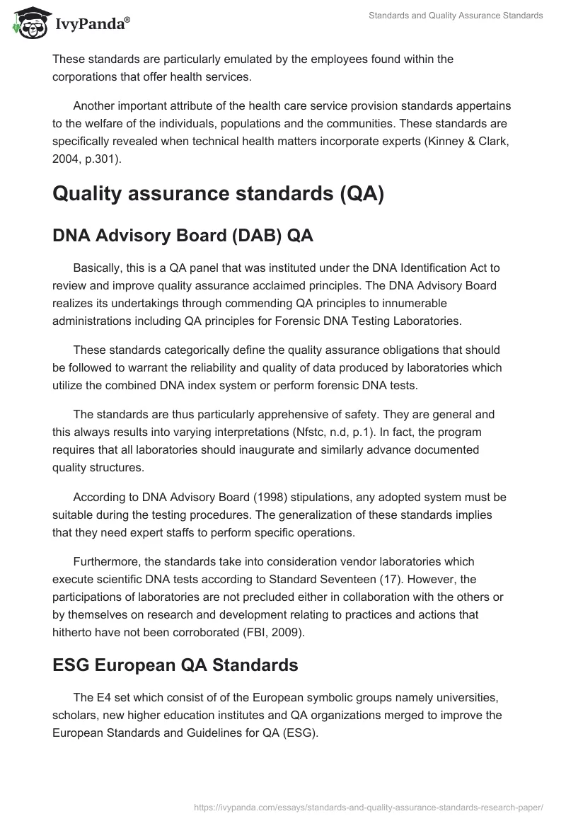 Standards and Quality Assurance Standards. Page 5