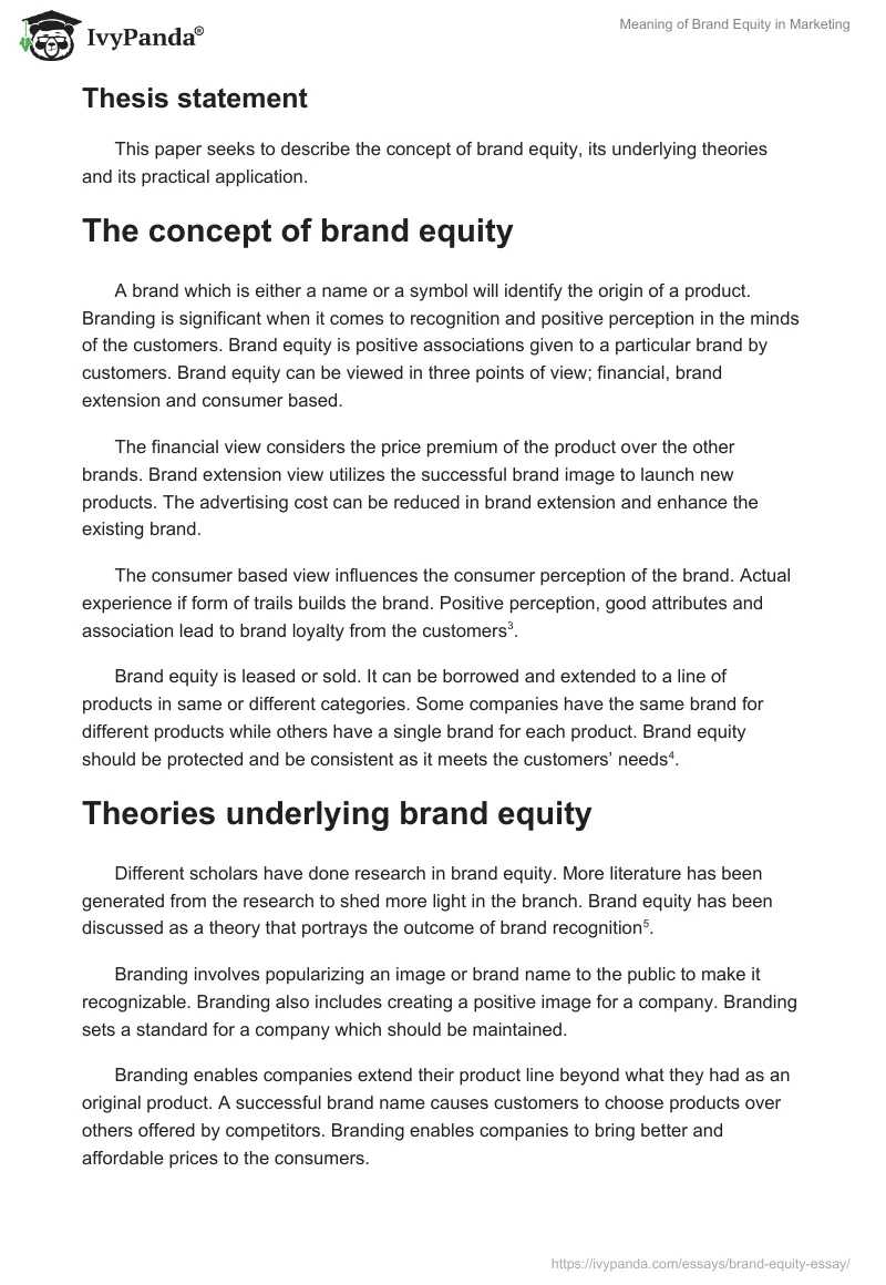 Meaning of Brand Equity in Marketing. Page 2
