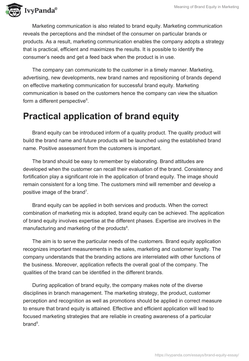 Meaning of Brand Equity in Marketing. Page 3