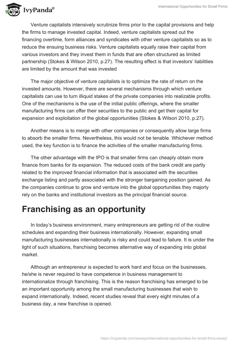 International Opportunities for Small Firms. Page 4