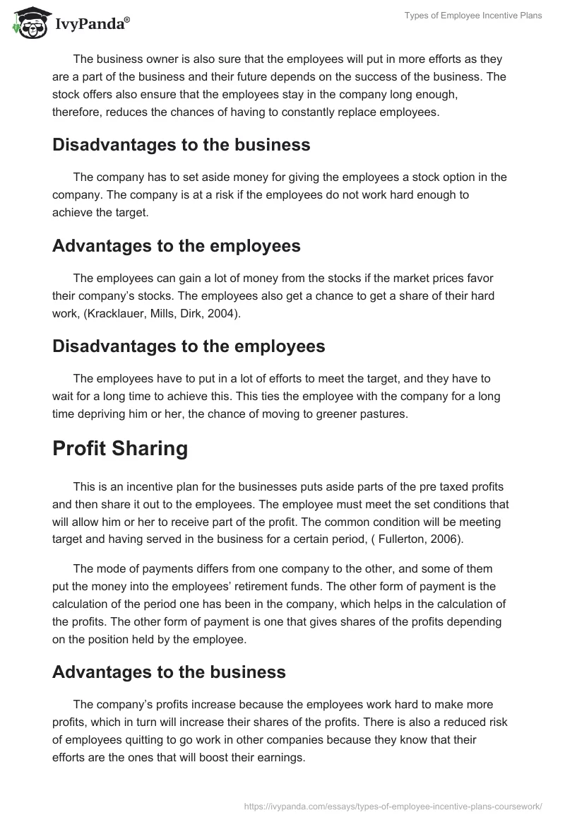 Types of Employee Incentive Plans. Page 2