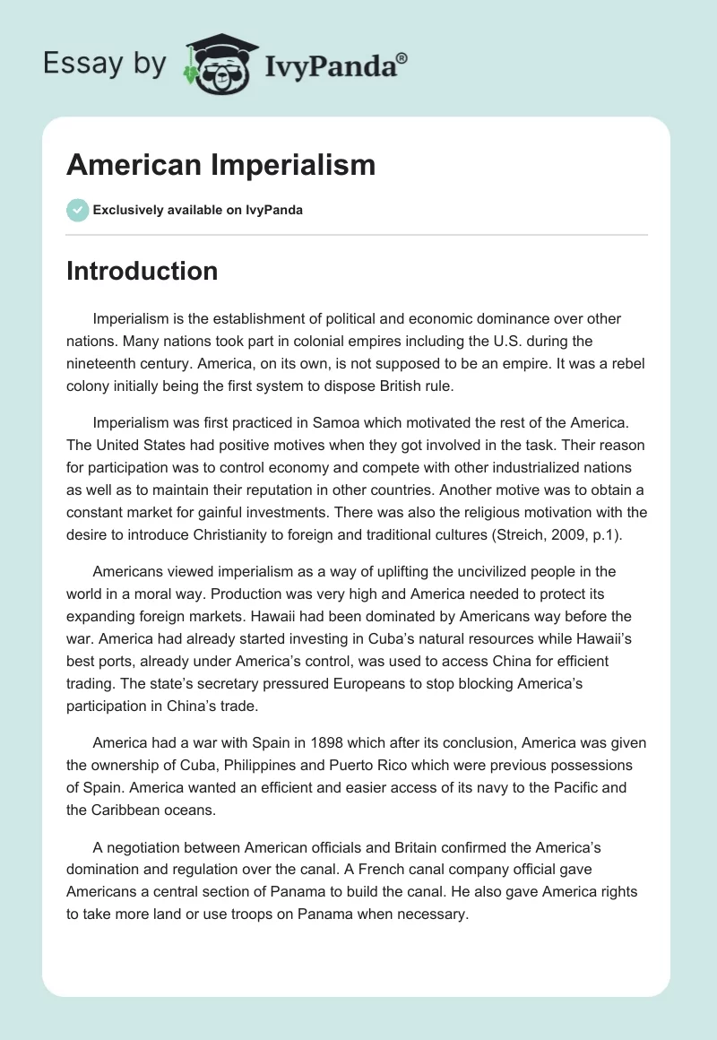 American Imperialism. Page 1