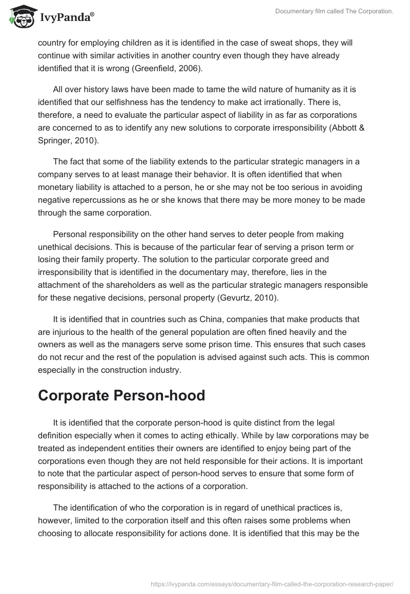 Documentary Film Called "The Corporation".. Page 3
