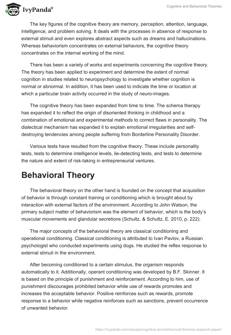 Cognitive and Behavioral Theories. Page 2