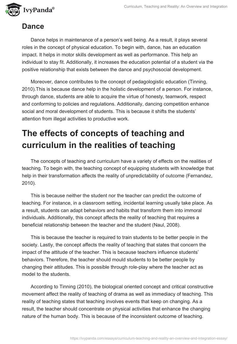 Curriculum, Teaching and Reality: An Overview and Integration. Page 4
