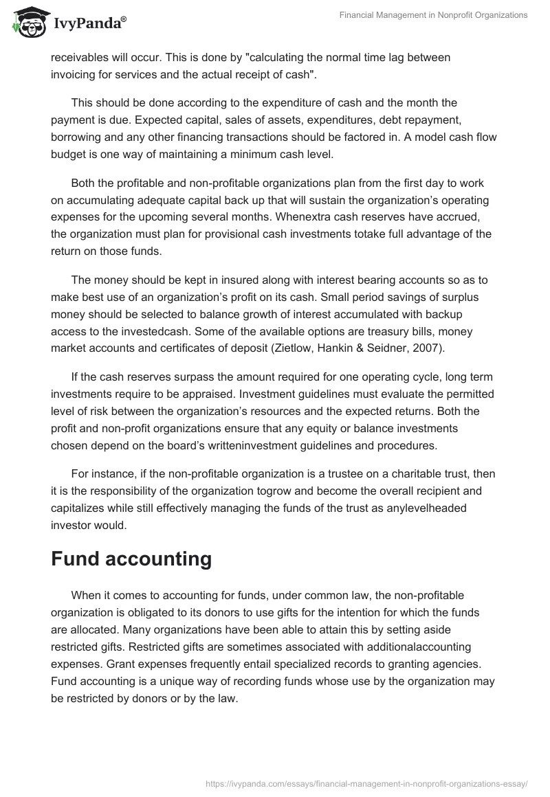 Financial Management in Nonprofit Organizations. Page 5