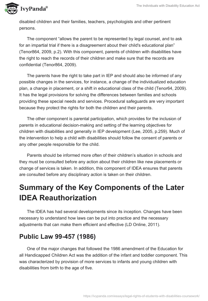 The Individuals with Disability Education Act. Page 3